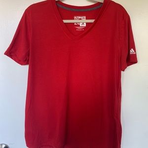 Red ladies adidas ultimate tee cotton extra large